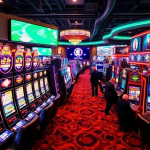 A lively Pennsylvania casino environment demonstrating increasing gaming activity and revenue growth.