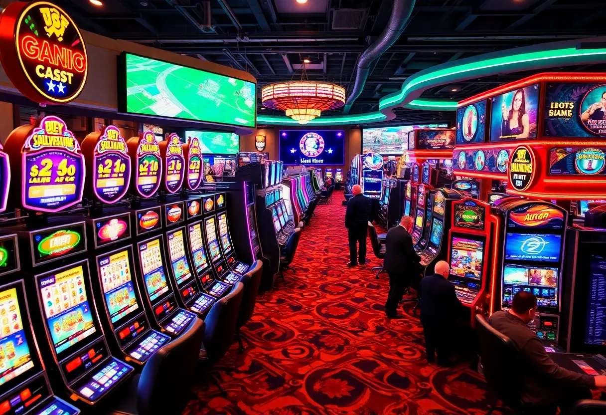 A lively Pennsylvania casino environment demonstrating increasing gaming activity and revenue growth.