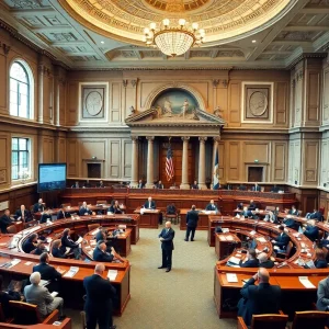 Lawmakers in Pennsylvania discussing the state budget