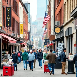 Workers in Pennsylvania city streets representing minimum wage increase