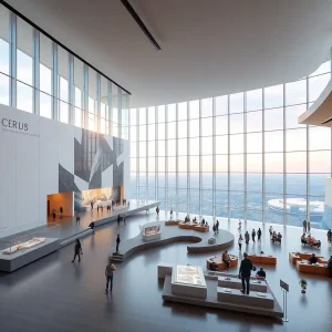 Illustration of the renovated Pennsylvania State Museum interior