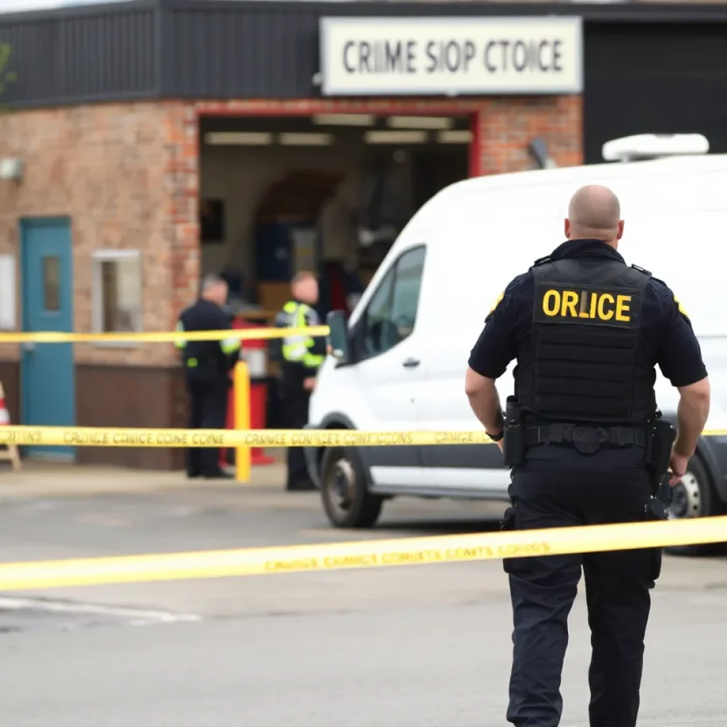 Police investigating a robbery scene in Northeast Philadelphia.