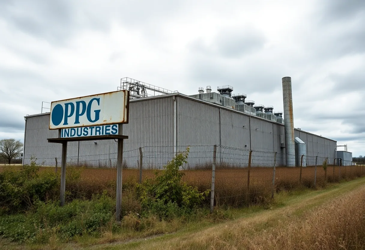 PPG Industries Elverson facility being closed with overgrown surroundings