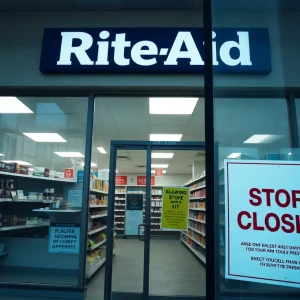 Rite Aid pharmacy with store closing sign
