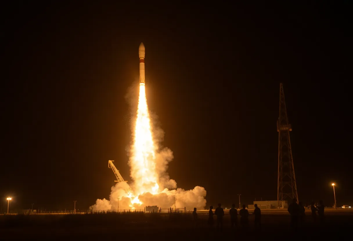 Explosion of SpaceX Starship 36 during test at night