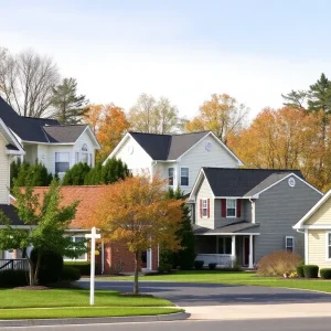 A beautiful suburban neighborhood in Pennsylvania with diverse home styles