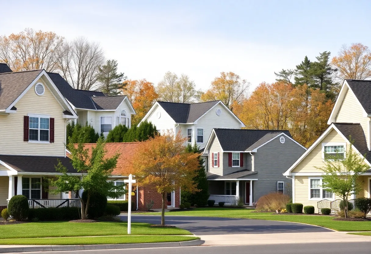 A beautiful suburban neighborhood in Pennsylvania with diverse home styles