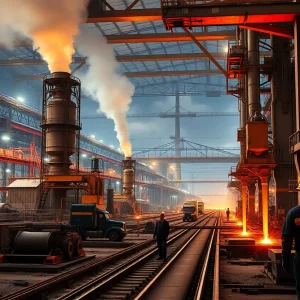 Steel production facilities in Pennsylvania showcasing American industry.