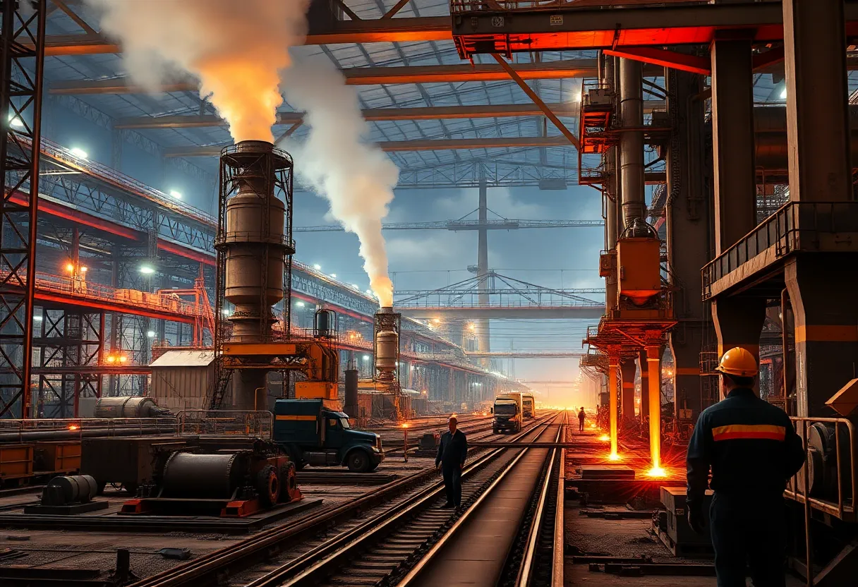 Steel production facilities in Pennsylvania showcasing American industry.