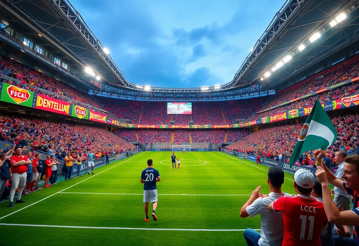 Fans celebrating soccer at the 2026 FIFA World Cup in Philadelphia.