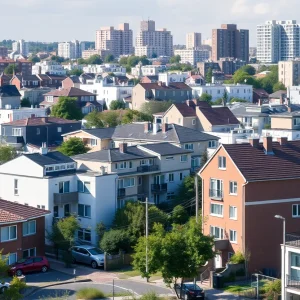 A vibrant neighborhood representing affordable housing options in Pennsylvania.