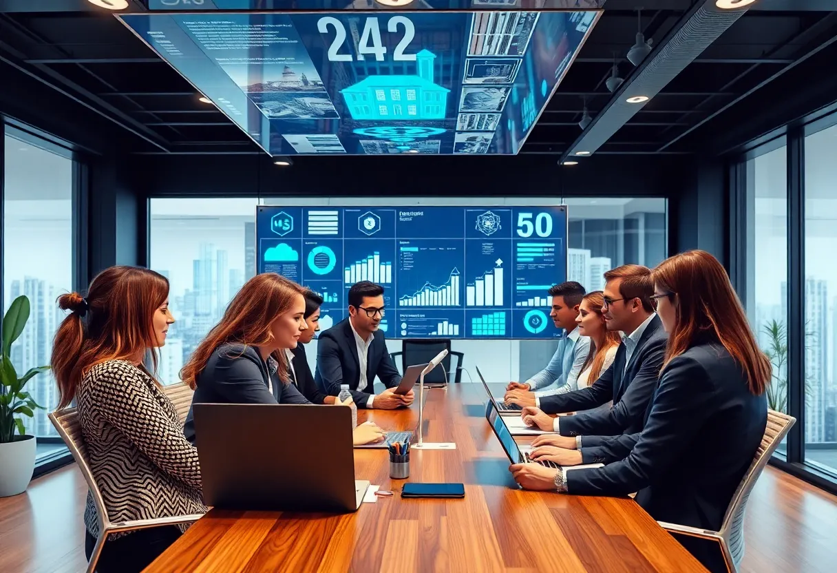 An illustration of AI technology enhancing real estate operations