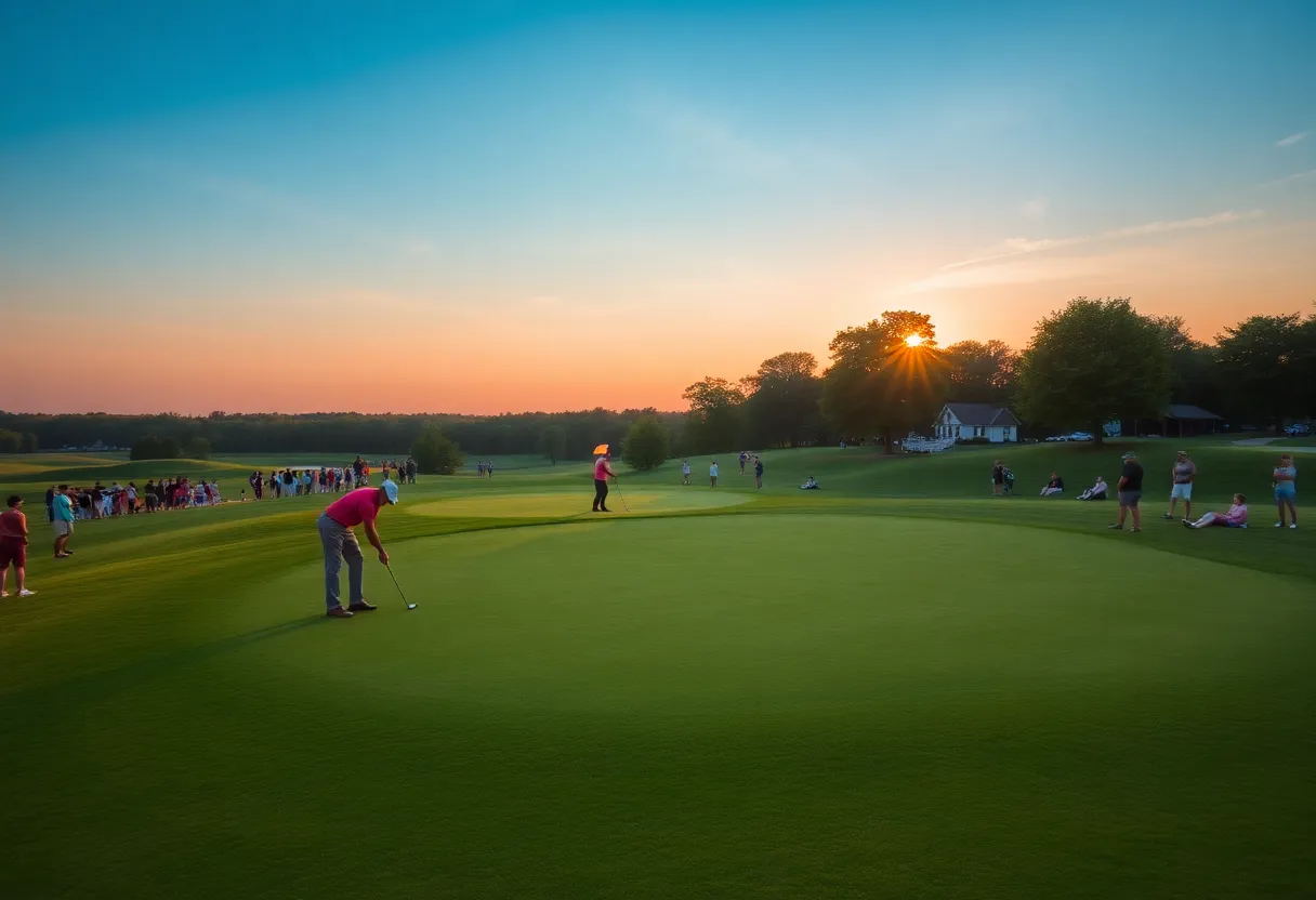 Players practicing at Aronimink Golf Club during the PGA Championship