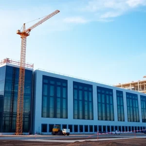 Modern data center construction site in Lancaster County