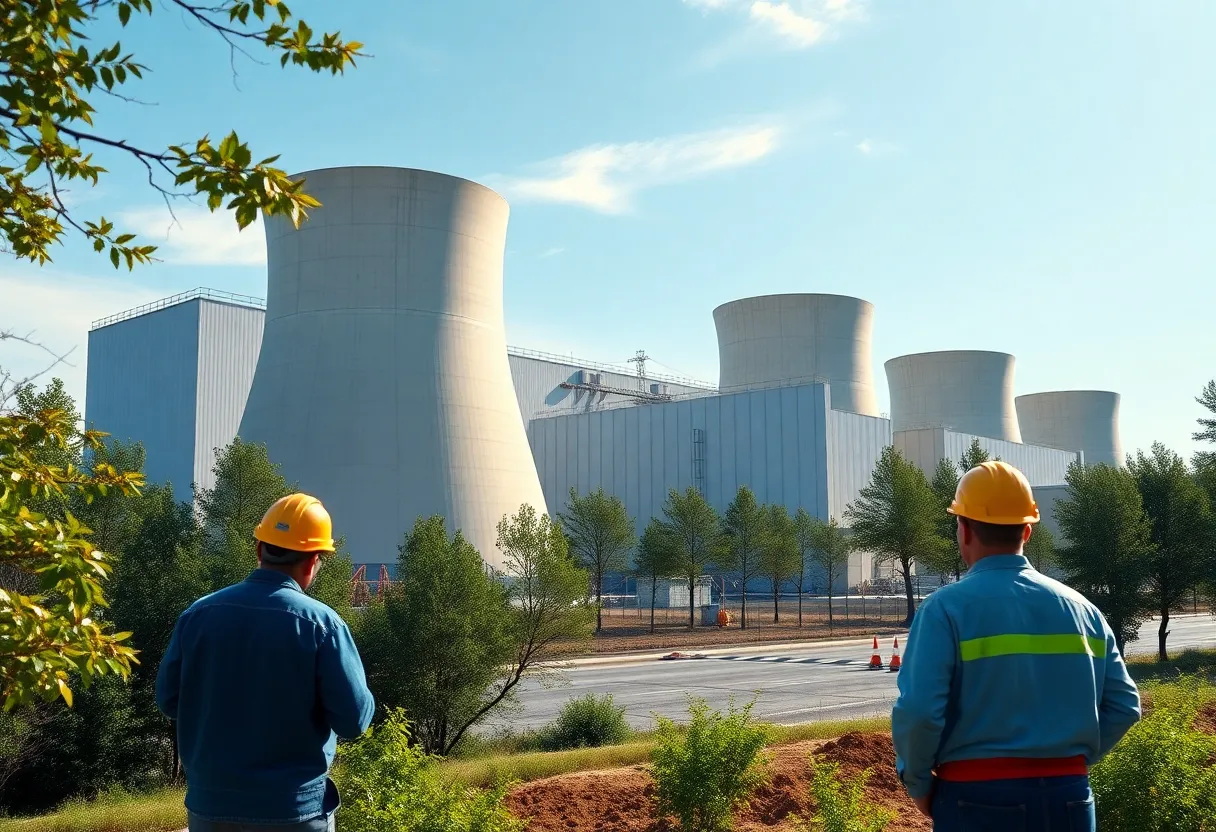 Workers at Crane Clean Energy Center site