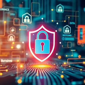 Illustration representing cybersecurity for insurance firms
