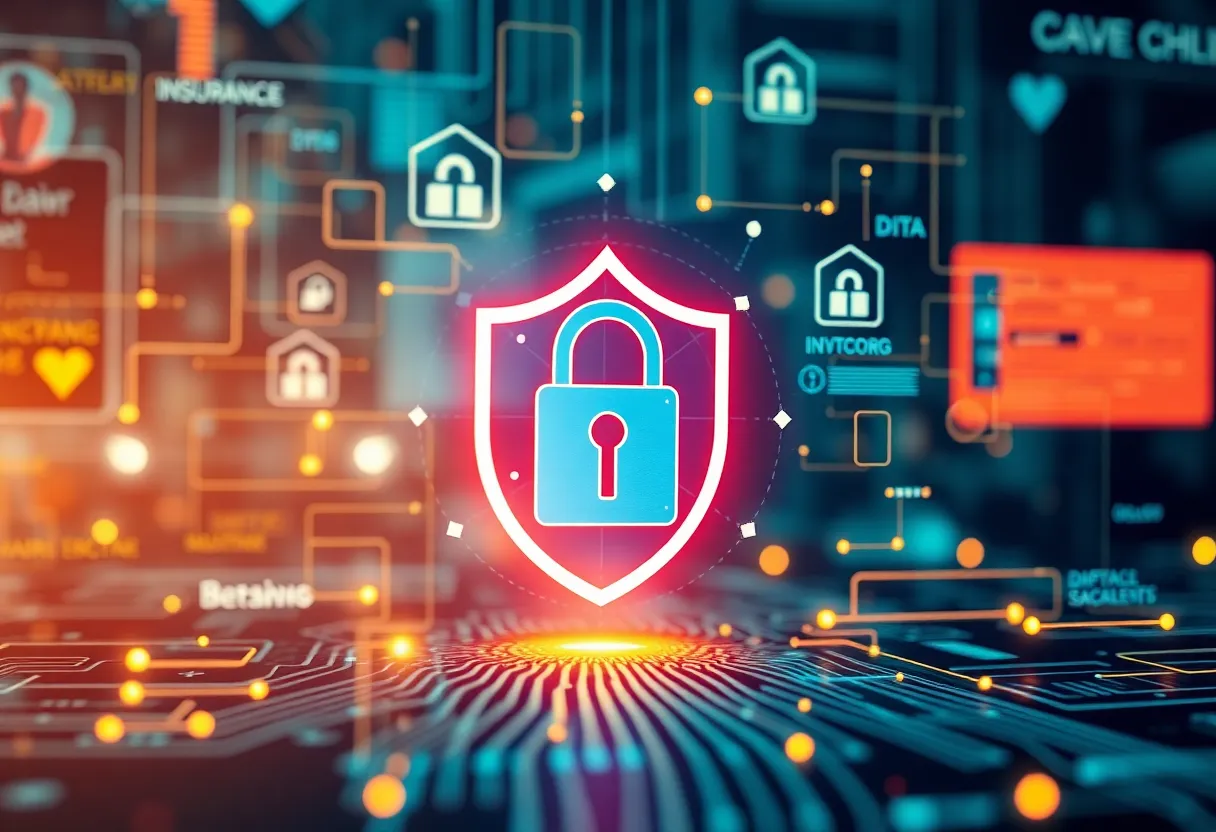 Illustration representing cybersecurity for insurance firms