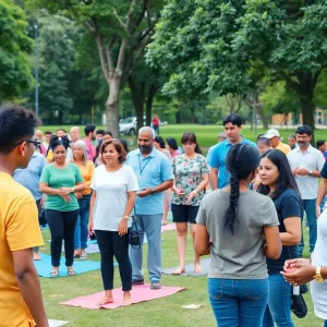 People attending health events in Philadelphia, participating in wellness activities.