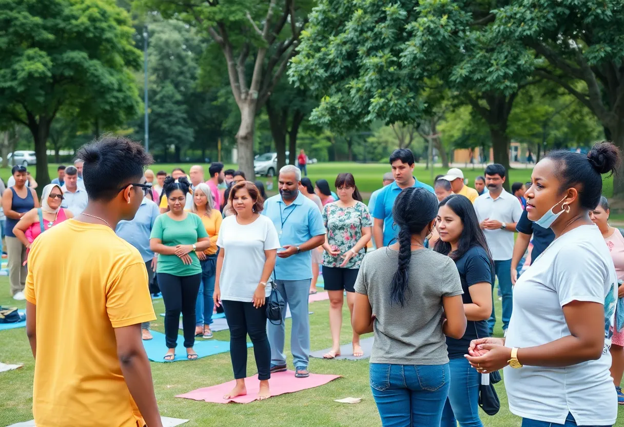 People attending health events in Philadelphia, participating in wellness activities.