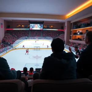 Fans watching NHL games on DAZN in a cozy living room
