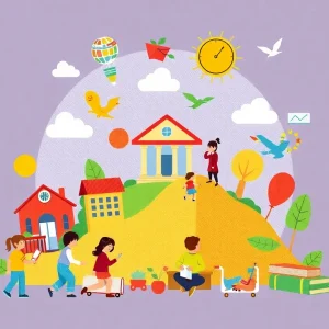 Illustration of education funding support and community services