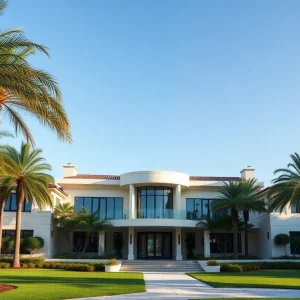 Exterior view of a luxury mansion in Beverly Hills