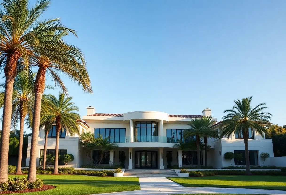 Exterior view of a luxury mansion in Beverly Hills