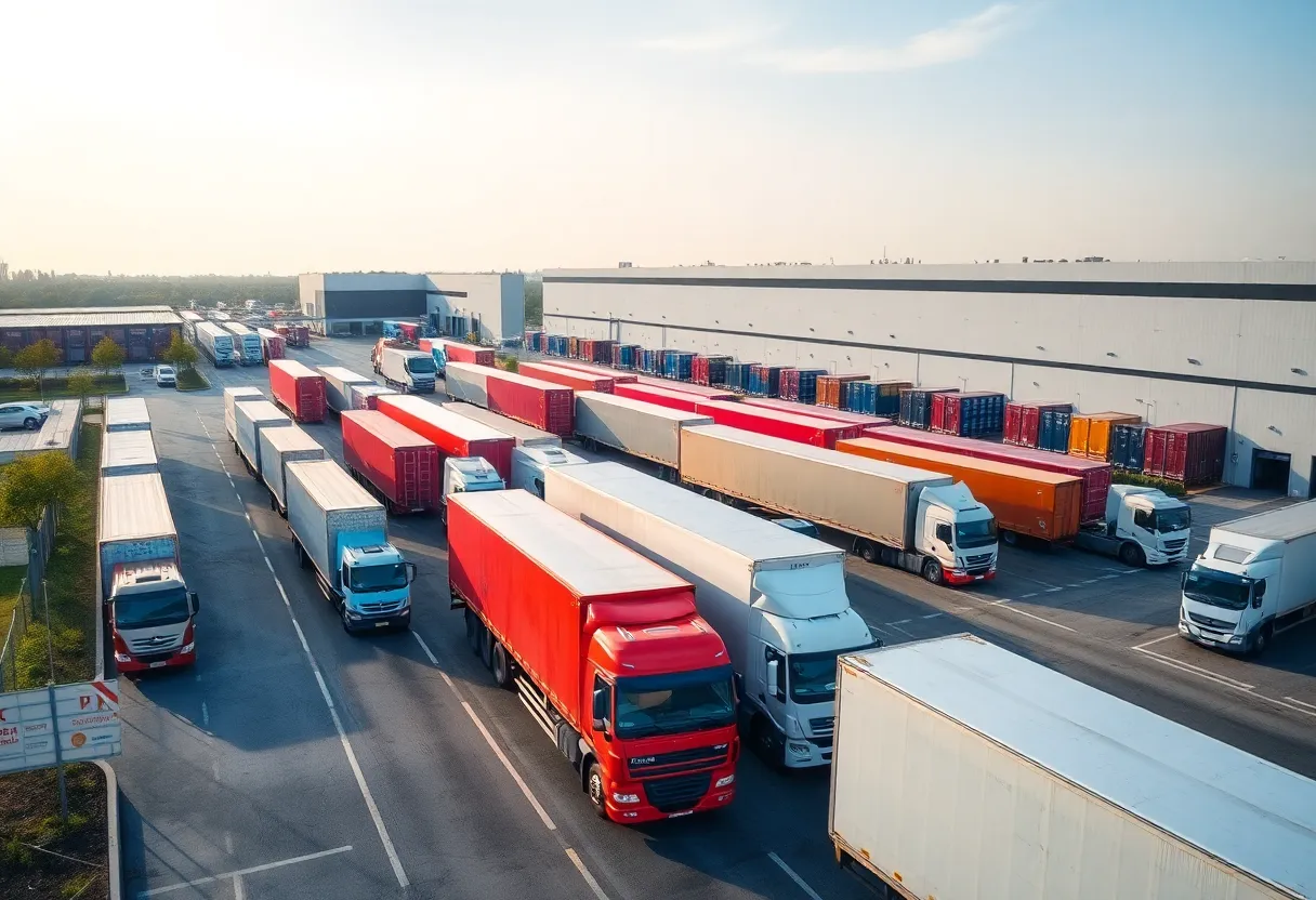 Patton Logistics Group operations showcasing trucks and trailers