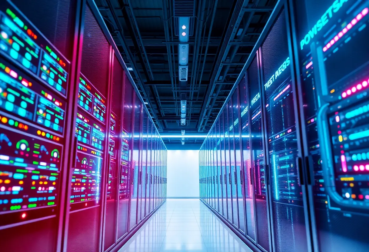 A modern data center representing AI technology investment in Pennsylvania.