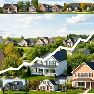 Collage of Pennsylvania homes with a graph showing increasing home equity