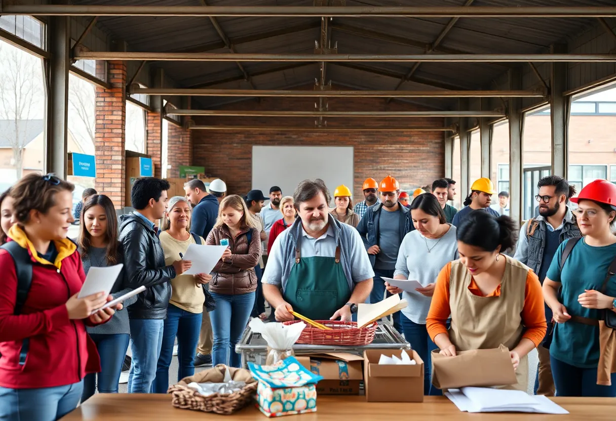 Community members engaging in job-related activities in Pennsylvania