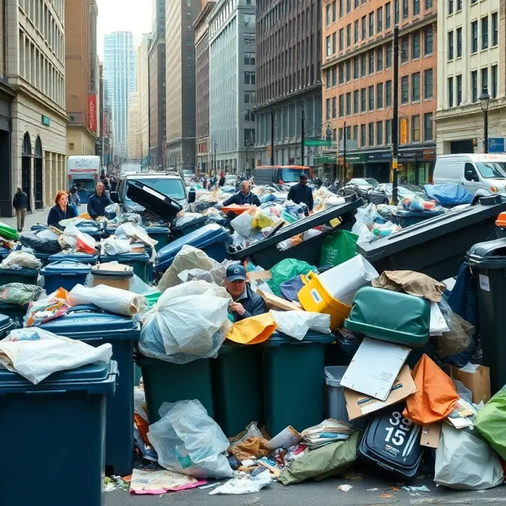 Trash accumulation on Philadelphia streets due to municipal workers' strike