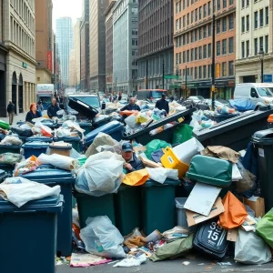 Trash accumulation on Philadelphia streets due to municipal workers' strike