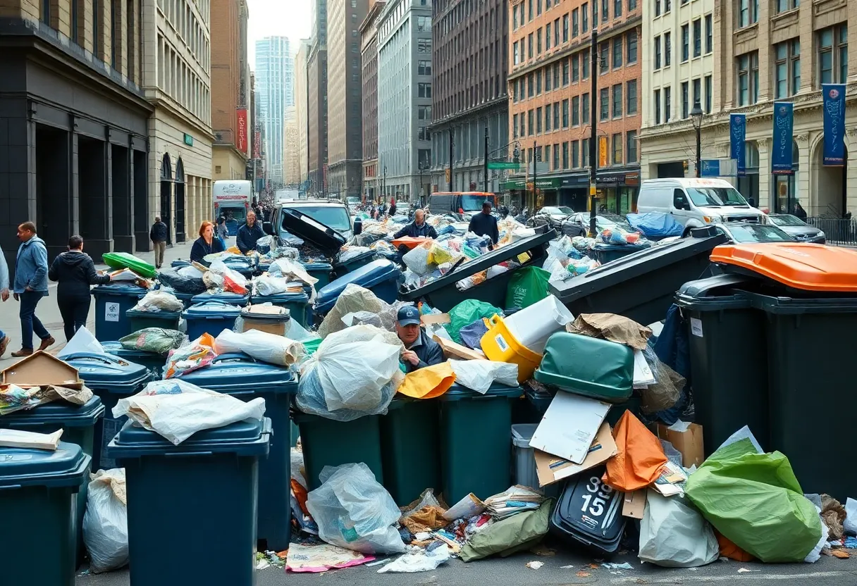 Trash accumulation on Philadelphia streets due to municipal workers' strike