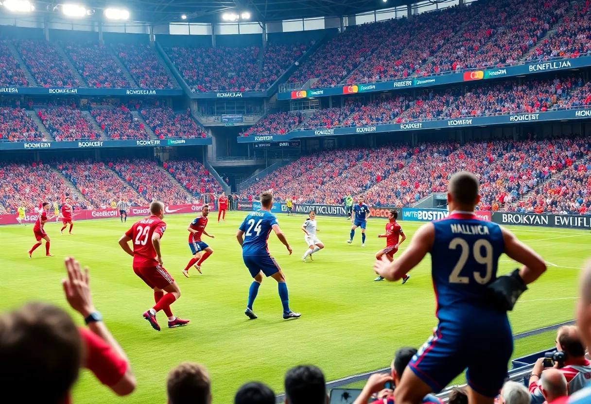 Colorado Rapids players celebrating after a goal against Minnesota United.