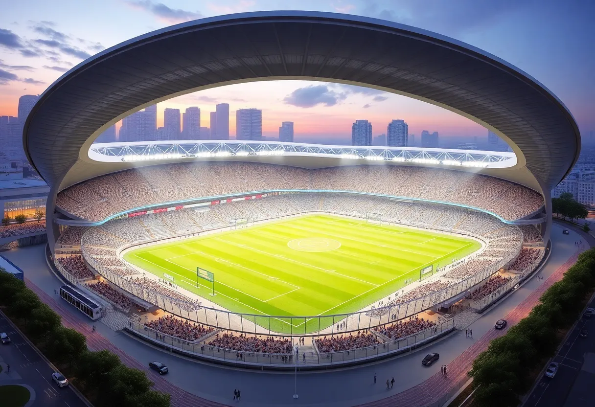 Conceptual architecture of a new stadium for the Philadelphia Eagles.
