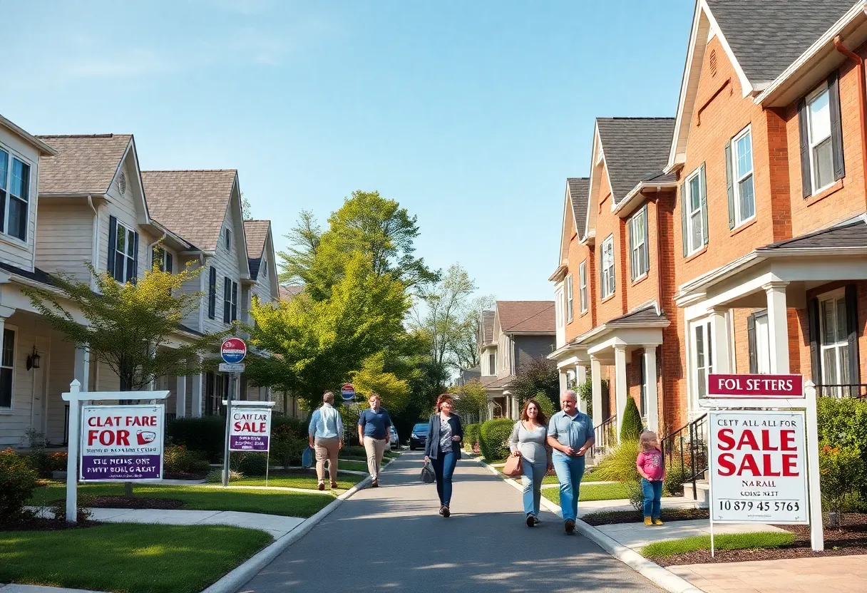 Colorful houses along a Philadelphia street, ideal for first-time buyers.