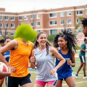 Diverse athletes competing in collegiate sports reflecting inclusivity and fairness.