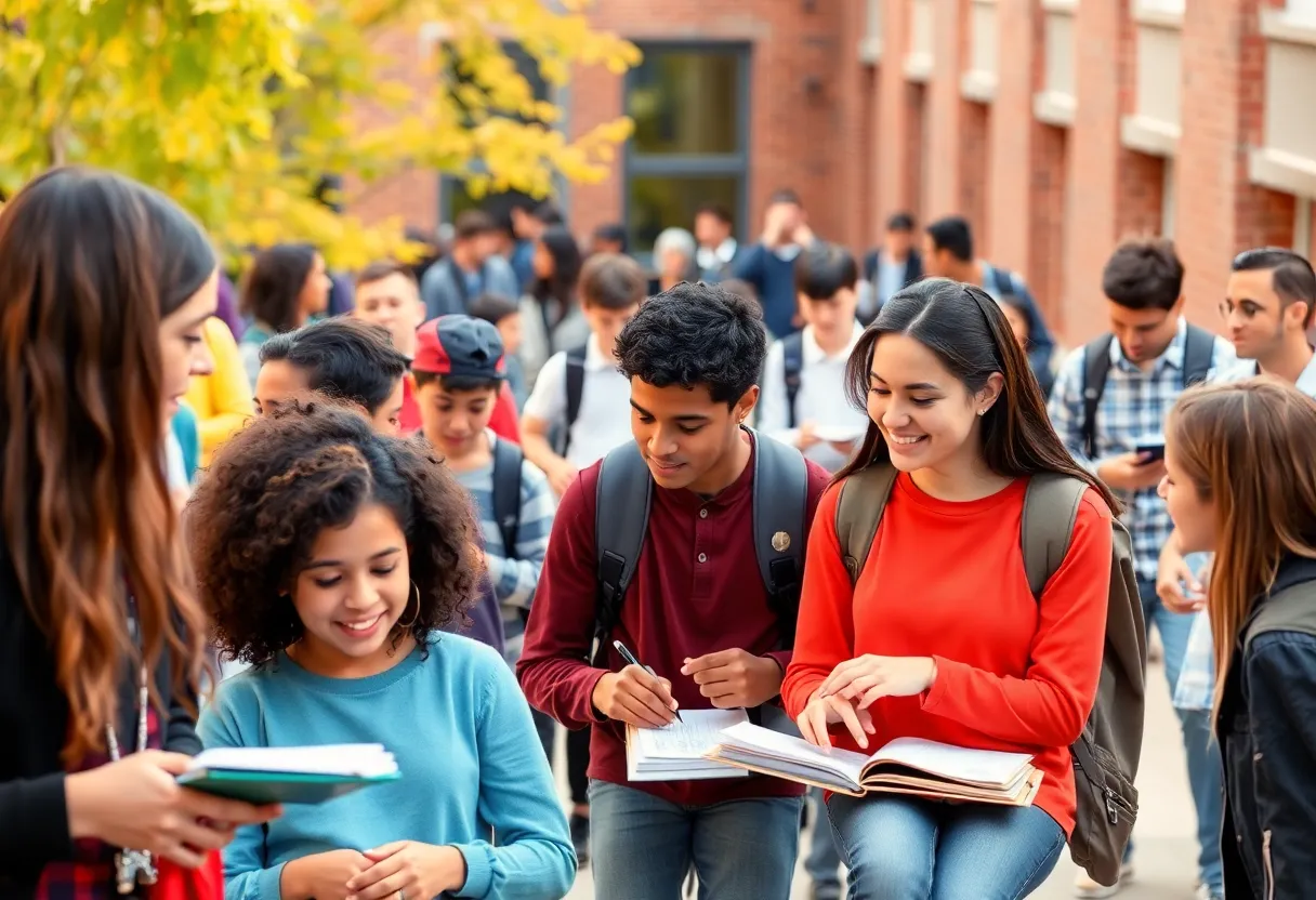 Students at Julia R. Masterman Secondary School engaged in academic activities