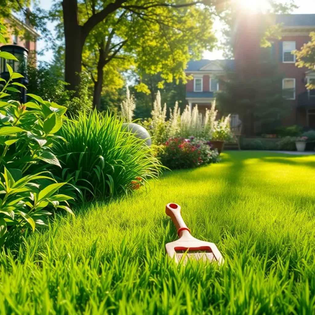 Healthy lush green lawn in Philadelphia
