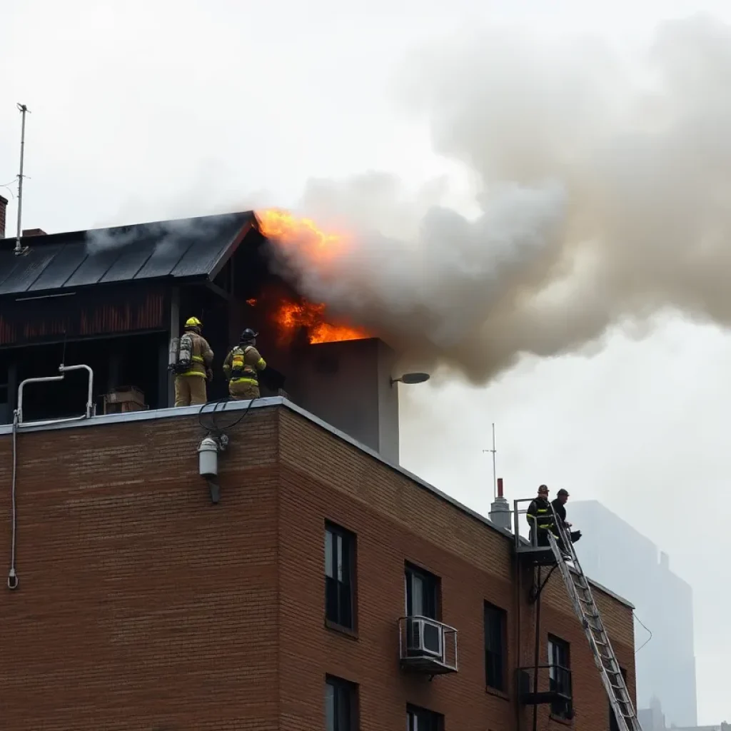 Firefighters responding to a fire in Philadelphia