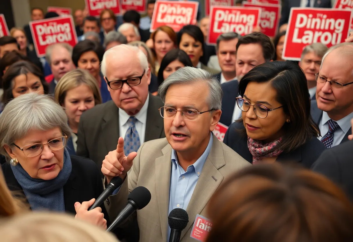 Teachers and union leaders discussing contract negotiations in Philadelphia