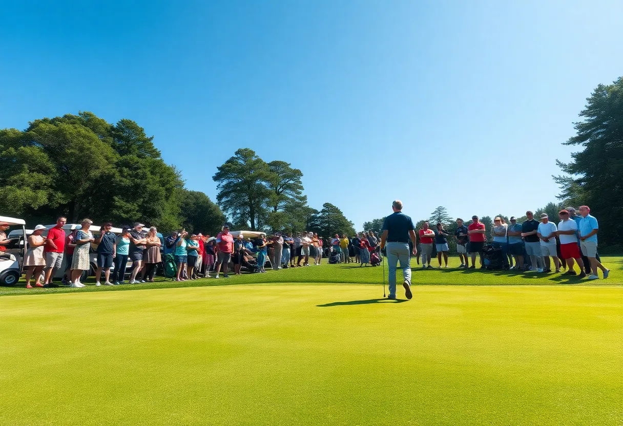 Golfers competing at the Pro-Am for Wishes tournament
