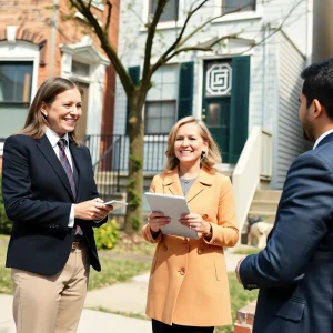 Real estate agent assisting first-time buyers in Philadelphia