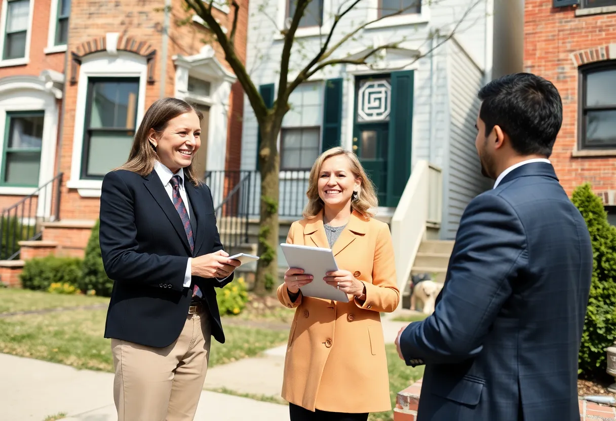 Real estate agent assisting first-time buyers in Philadelphia