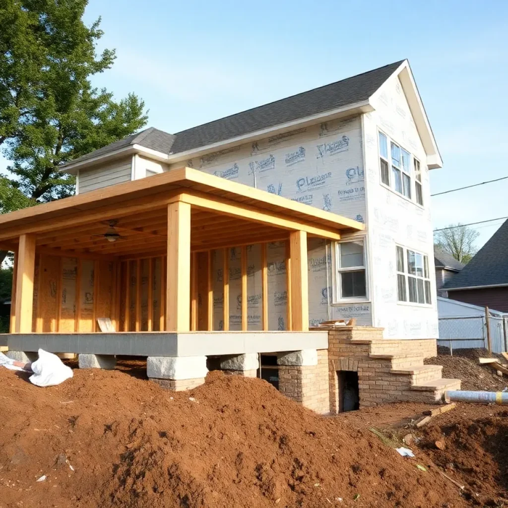 A construction site displaying challenges in home building in Philadelphia.