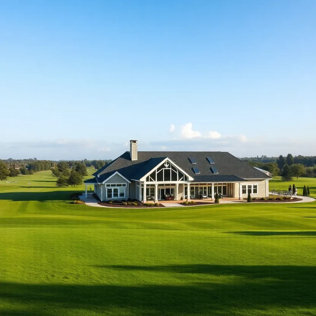 A vibrant view of the remodeled clubhouse at Jeffersonville Golf Club