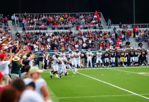 Fans celebrating during the Lehigh vs. Penn football game.