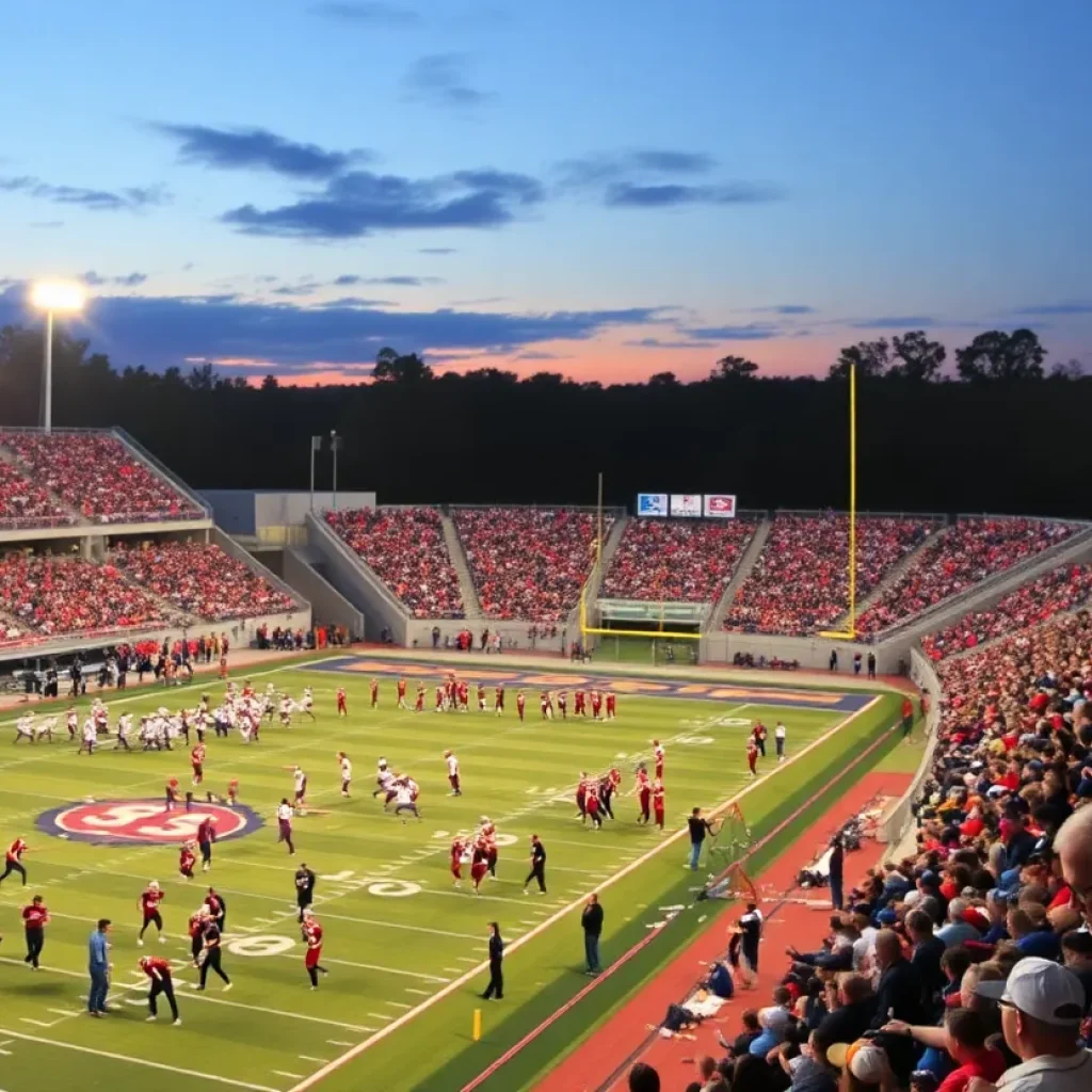 Crowd cheering at a high school football game in Philadelphia