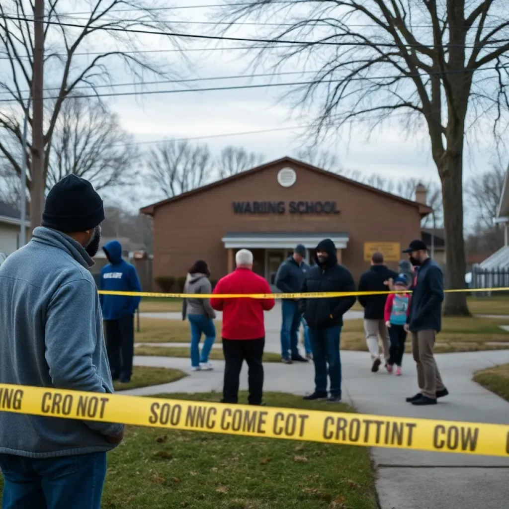 Scene near Waring Elementary School after a shooting incident